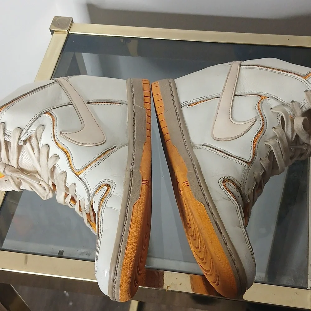 Nike Sky High Hidden Wedge White And Orange Size 8 - Picture 6 of 16